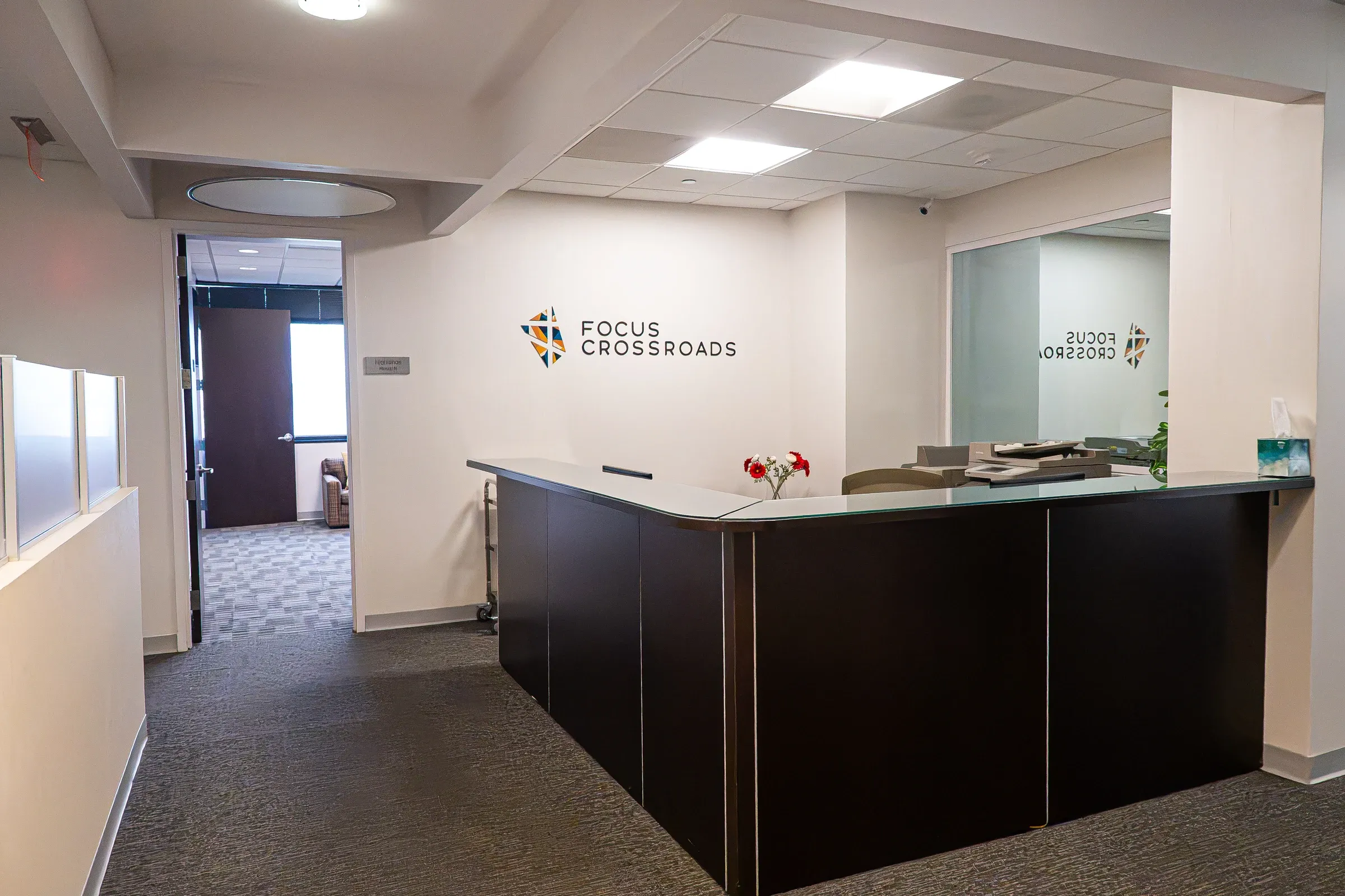 Focus Crossroads reception desk in East Rutherford, NJ